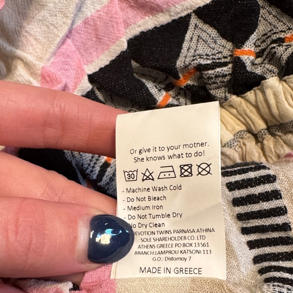 Devotion TWINS Black, Pink, and Orange Geometric Boho Blouse - Picture 6 of 7